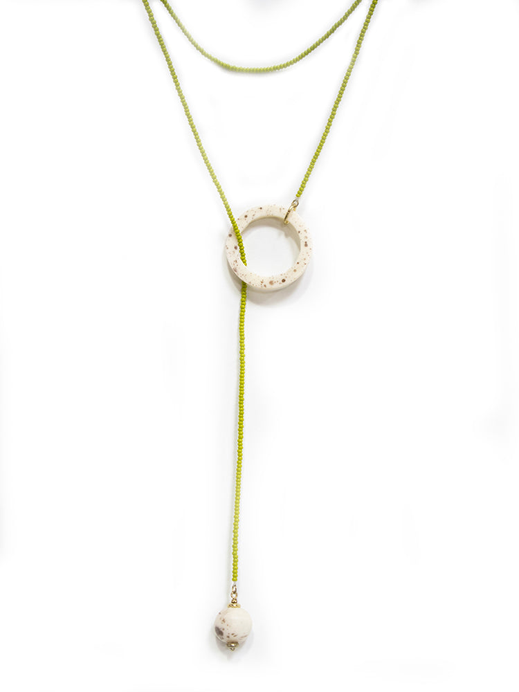 Modern Objects Necklace - Olive