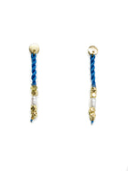 Devin Corded Dangle Earrings - Blue