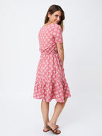 Lydia Dress - Floral Stamp Rose