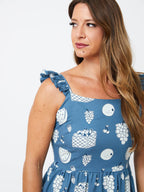Ruffle Strap Dress - Fruity Blue