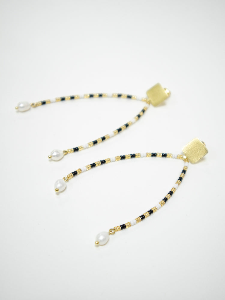 Axis Beaded Earrings - Gold