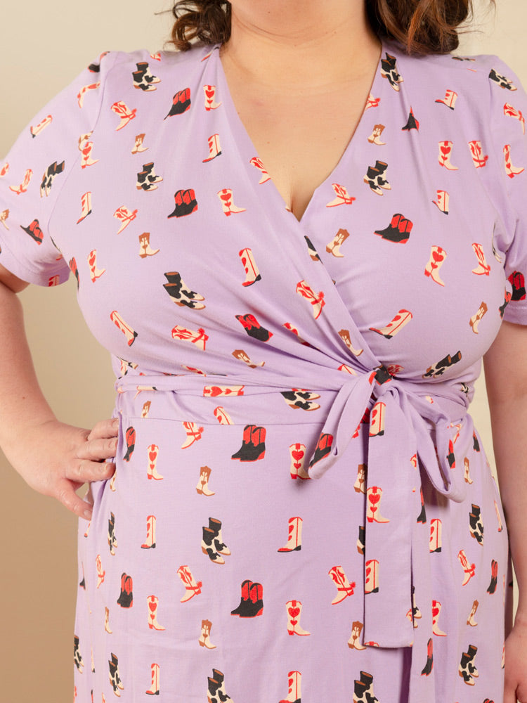 Katie Plus Size Wrap Dress - Two Step Lavender