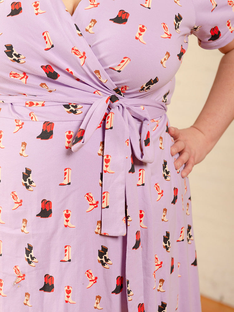 Katie Plus Size Wrap Dress - Two Step Lavender