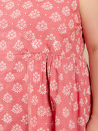 Melody Plus Size Midi Dress - Floral Stamp Rose