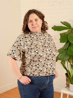 Eve Plus Size Top - Monochrome Quilt