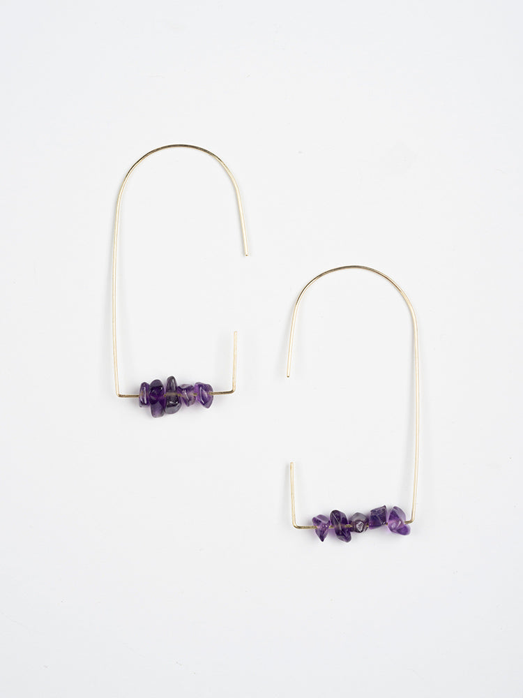 Savvy Hook Earrings - Amethyst