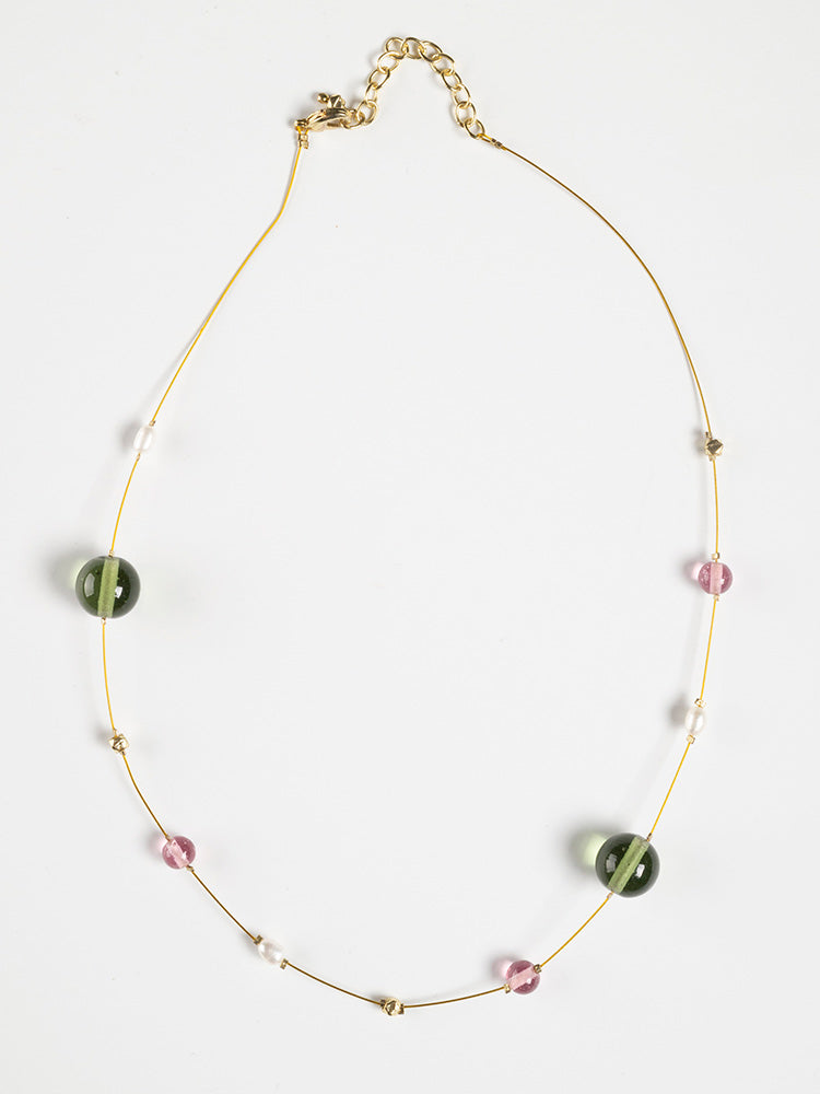 Laurel Beaded Necklace - Gold