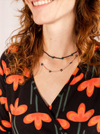 Callie 3/4 Sleeve Wrap Dress - Mod Daisy Poppy
