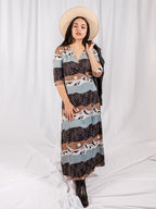Aditi Wrap Dress - Mountain Stripe