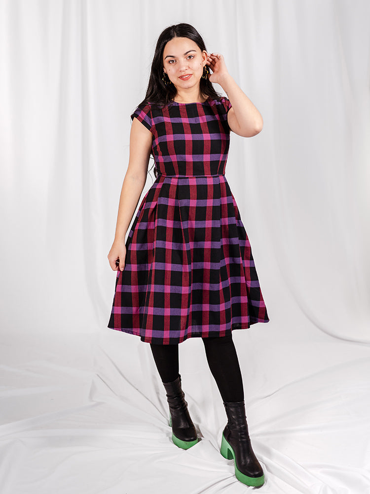 Devonshire Dress - Ultra Violet Plaid