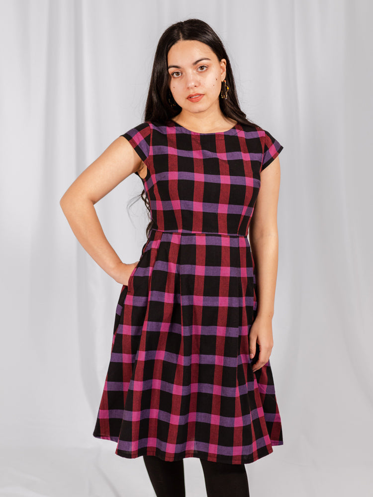 Devonshire Dress - Ultra Violet Plaid