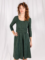 Novela Dress - Diamond Vine Dark Sage