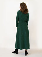 Katie Maxi Wrap Dress - Diamond Vine Dark Sage