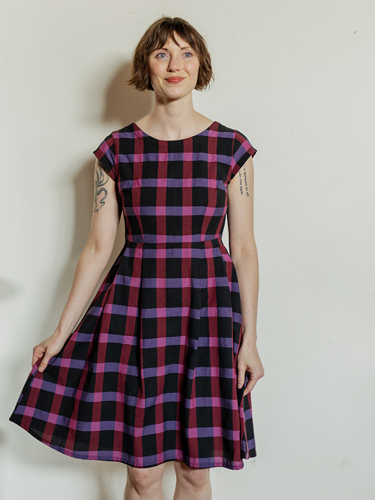Devonshire Dress - Ultra Violet Plaid