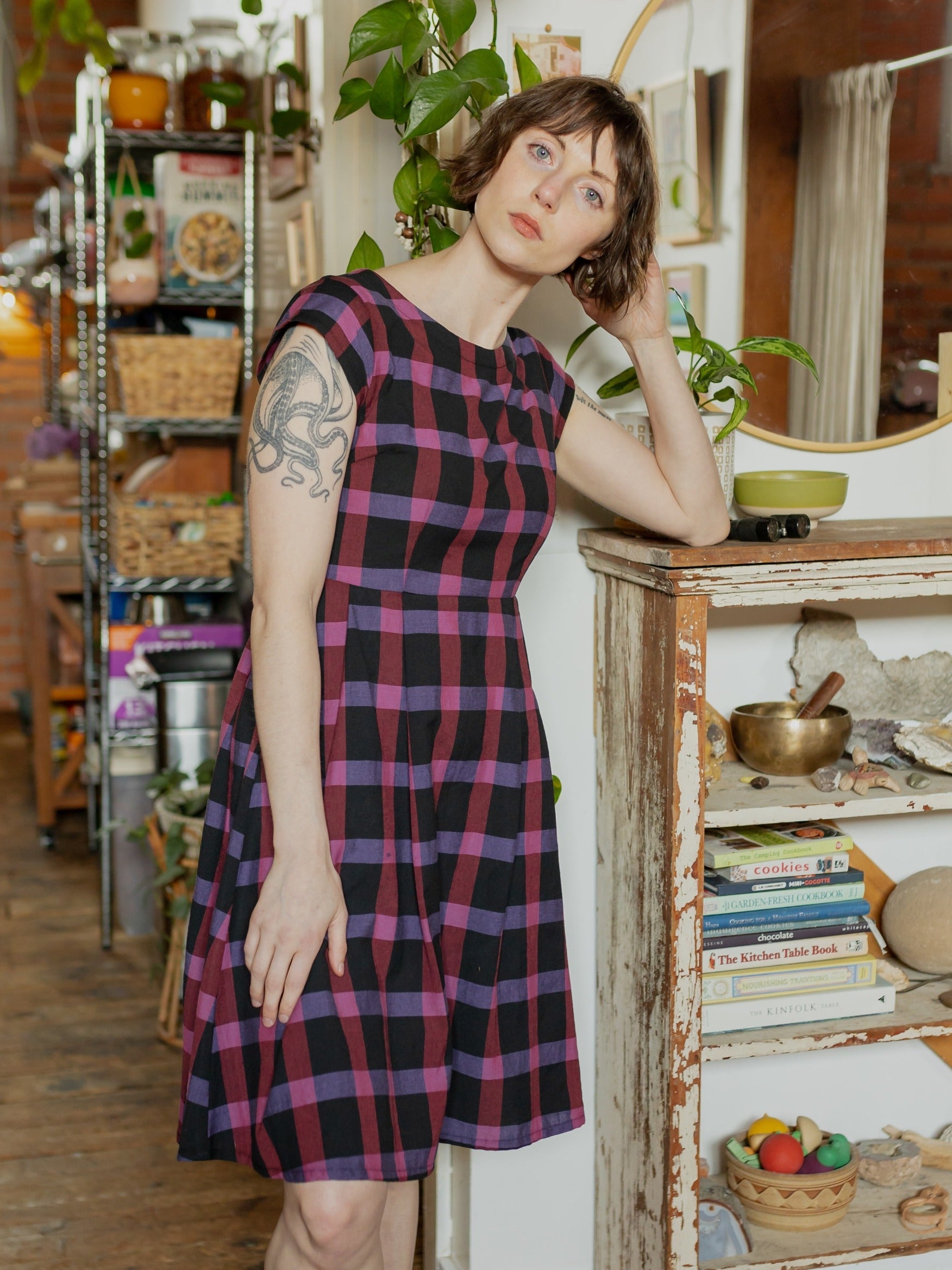 Devonshire Dress - Ultra Violet Plaid