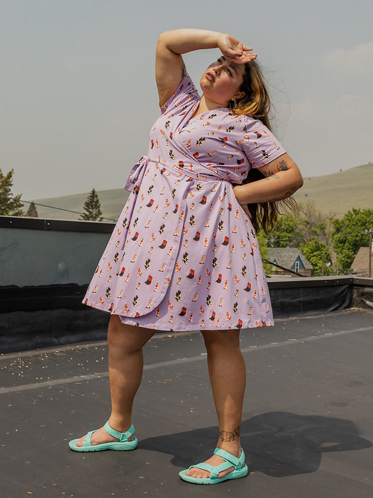 Katie Plus Size Wrap Dress - Two Step Lavender