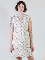 Milan Shift Dress - Ivory Ikat