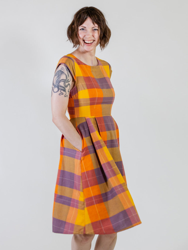 Devonshire Dress - Sunset Plaid