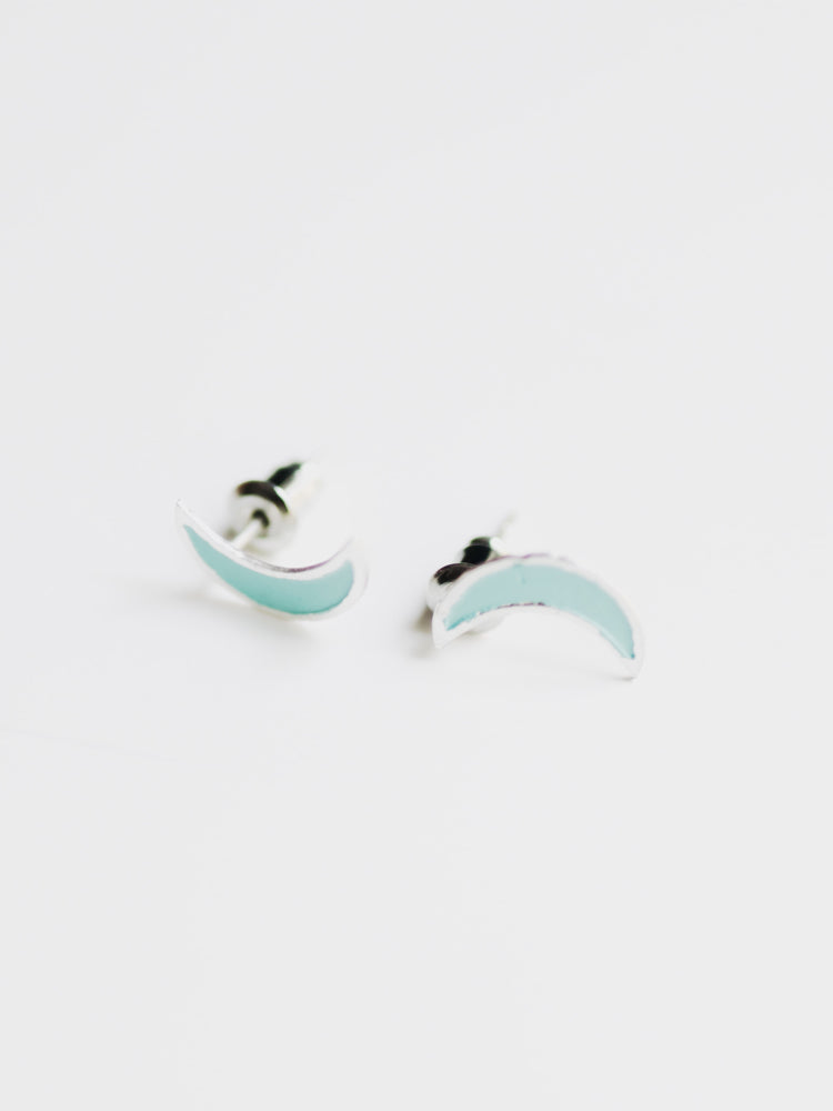 Crescent Studs - Turquoise