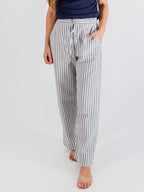 Emmy Drawstring Pant - Pinstripe Blue