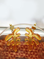 Matisse Leaf Earrings - Amber