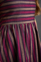 Rupi Square Neck Dress - Berry Stripe