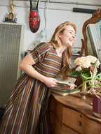 Kavita Dress - Chocolate Stripe
