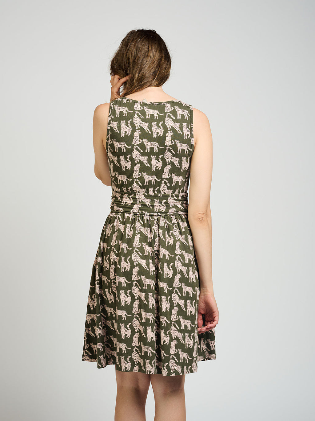 Asheville Dress - Leopard Green