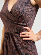 Danica Wrap Dress - Tree Rings Blue