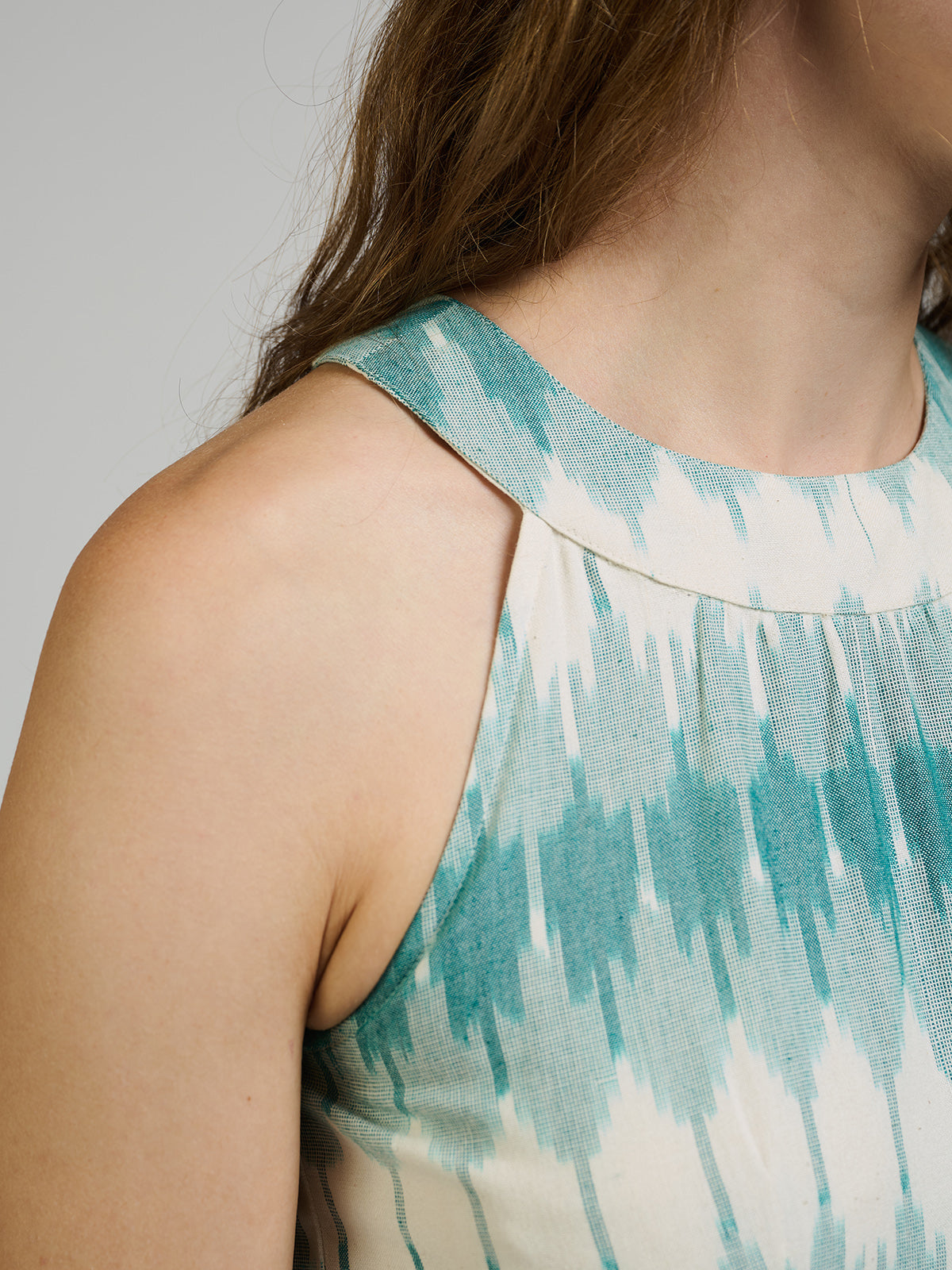 Ilona Dress - Teal Ikat