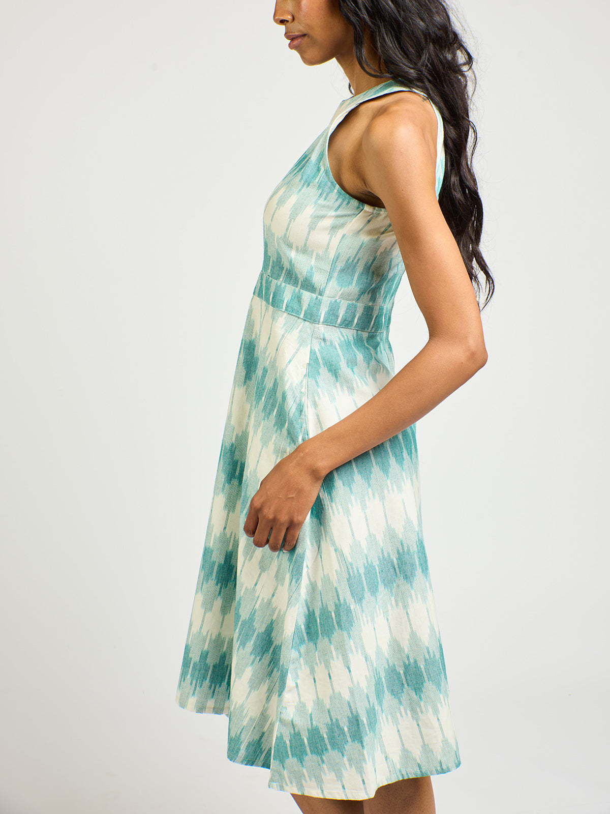 Ilona Dress - Teal Ikat