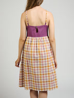 Ivy Midi Dress - Blush Plaid
