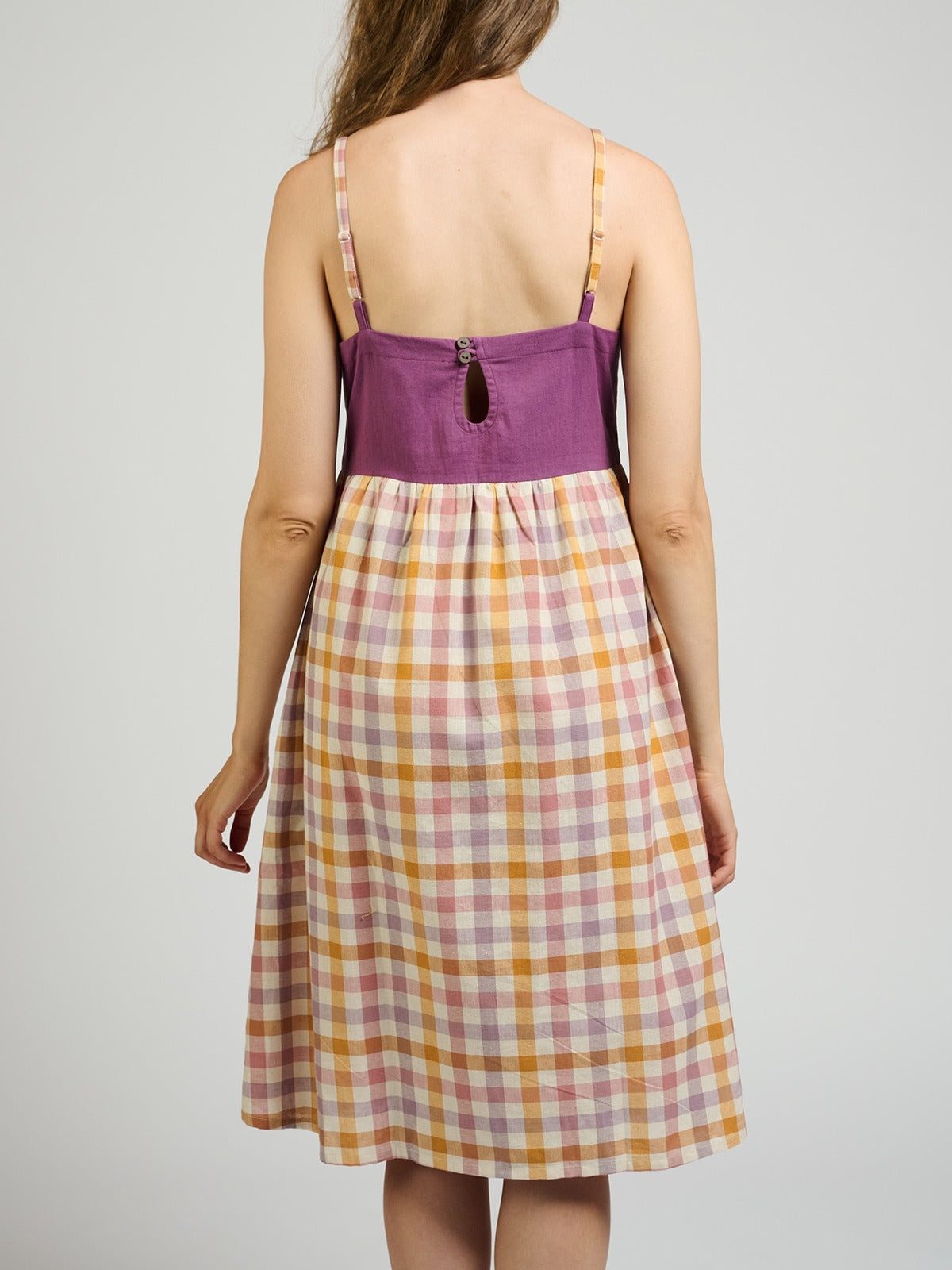 Ivy Midi Dress - Blush Plaid