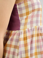Ivy Midi Dress - Blush Plaid