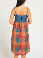 Ivy Midi Dress - Persimmon Plaid