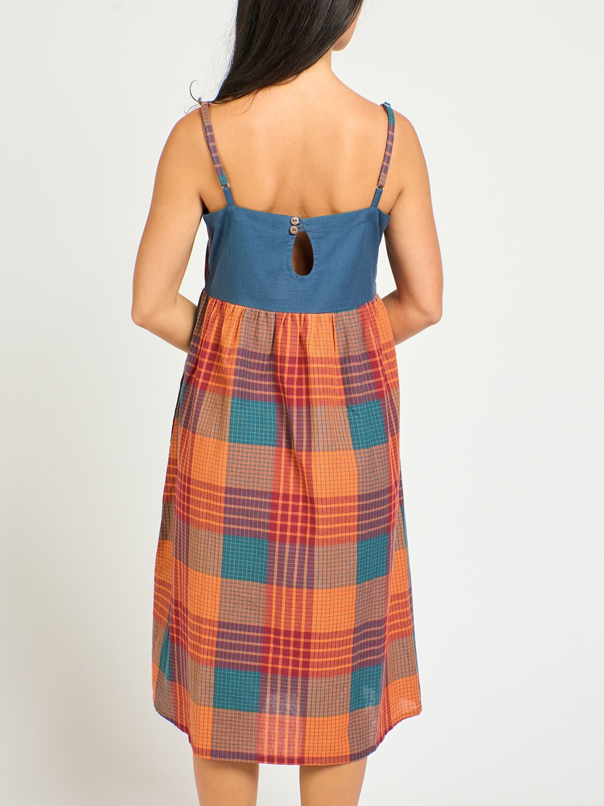 Ivy Midi Dress - Persimmon Plaid