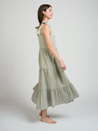 Lorelei Tiered Dress - Olive Stripe