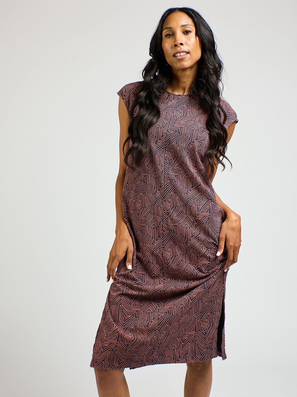 Sasha Shift Dress - Tree Rings Blue