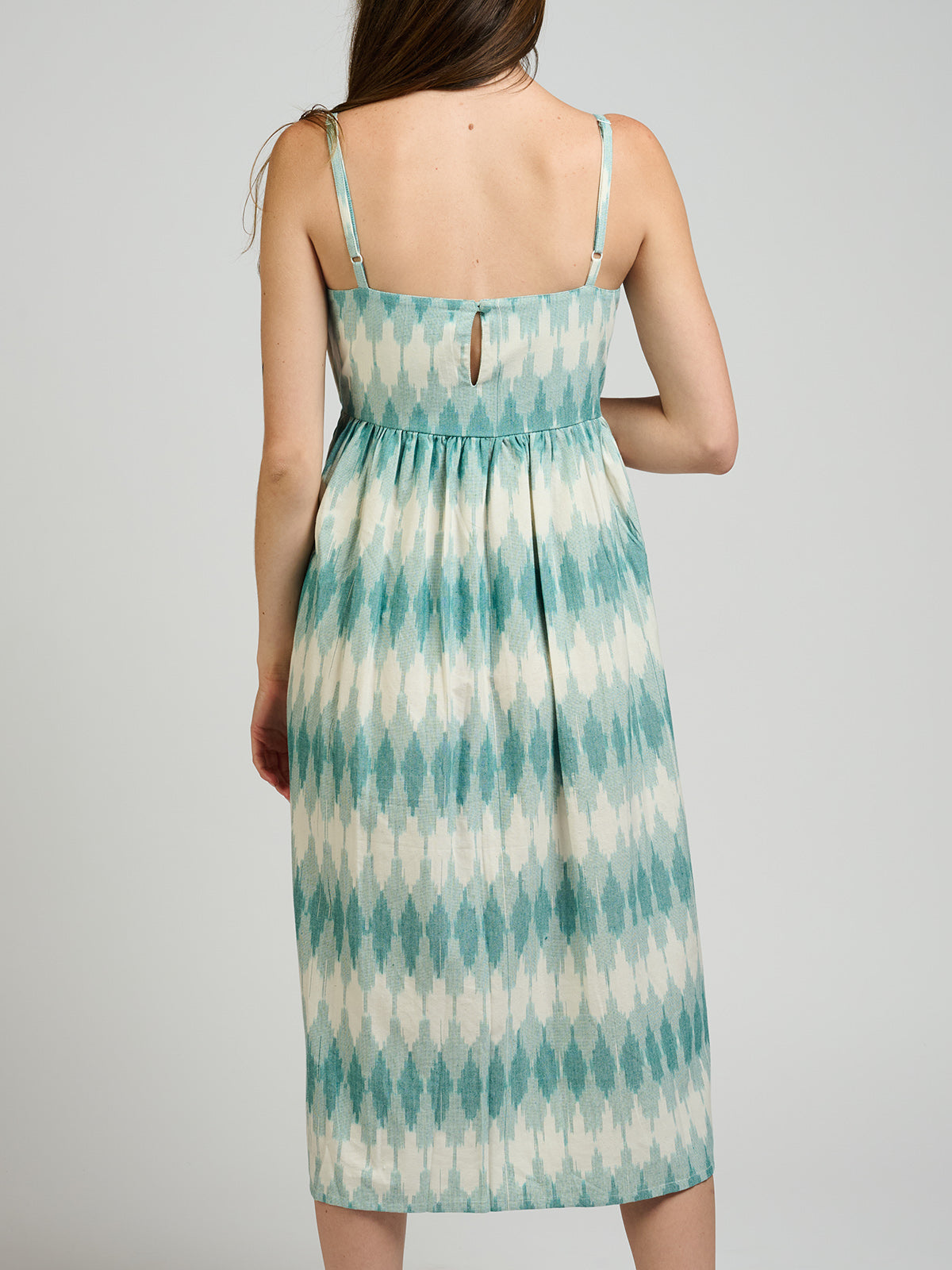 Sofia Midi Dress - Teal Ikat