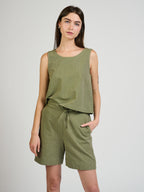 Larisa Short - Olive Chambray