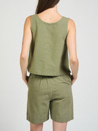 Larisa Short - Olive Chambray