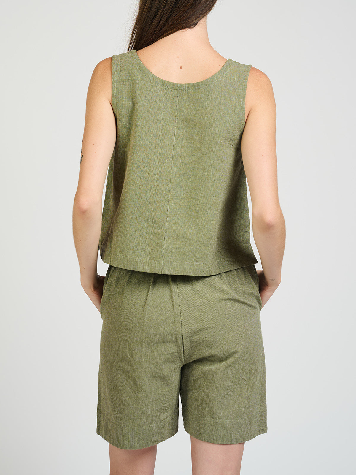 Larisa Short - Olive Chambray