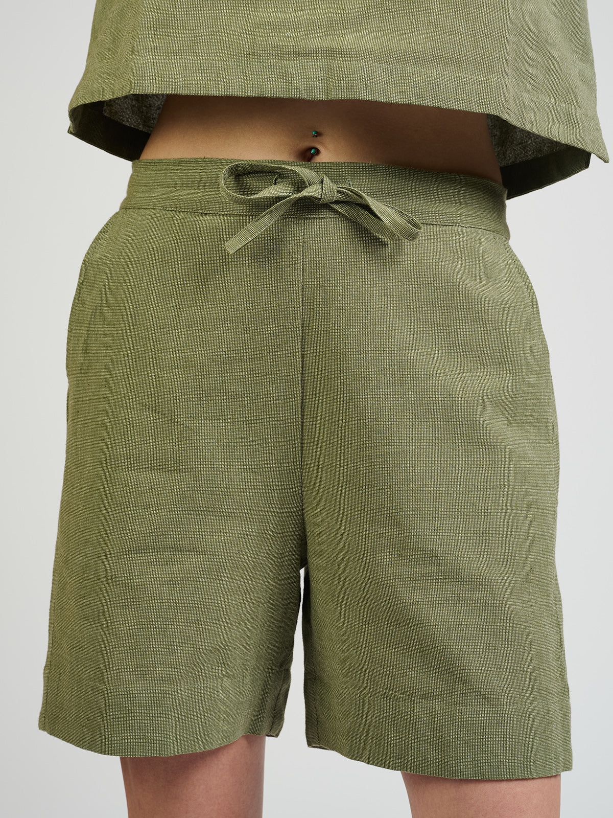 Larisa Short - Olive Chambray