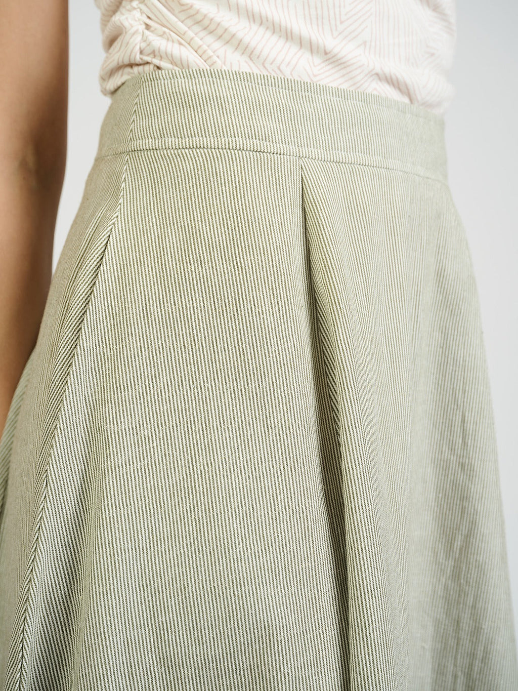 Lucinda Skirt - Olive Stripe