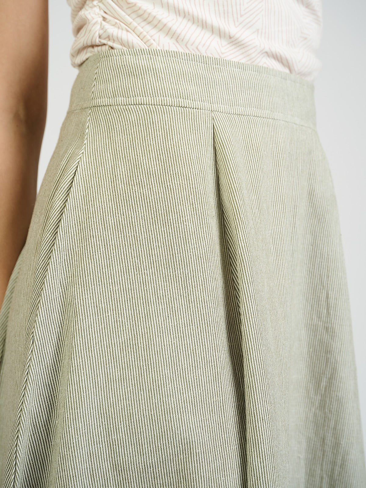 Lucinda Skirt - Olive Stripe