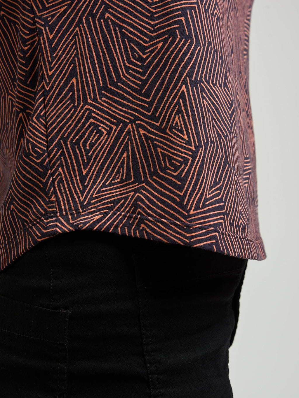Millie Muscle Tee - Tree Rings Blue