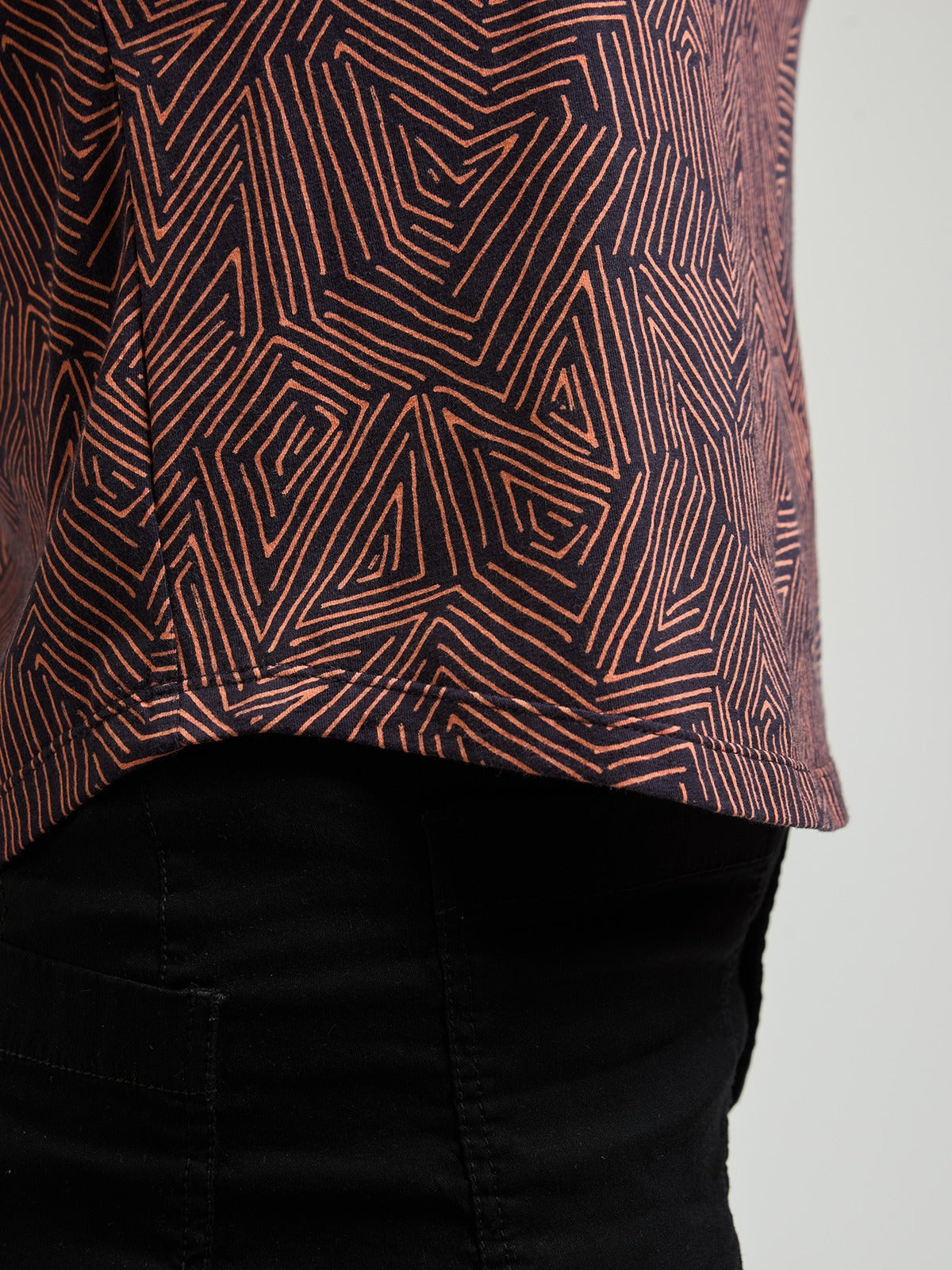 Millie Muscle Tee - Tree Rings Blue