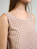 Neko Tank - Brown Gingham