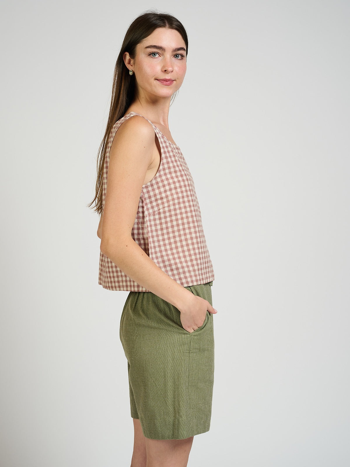 Neko Tank - Brown Gingham