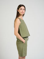 Neko Tank - Olive Chambray
